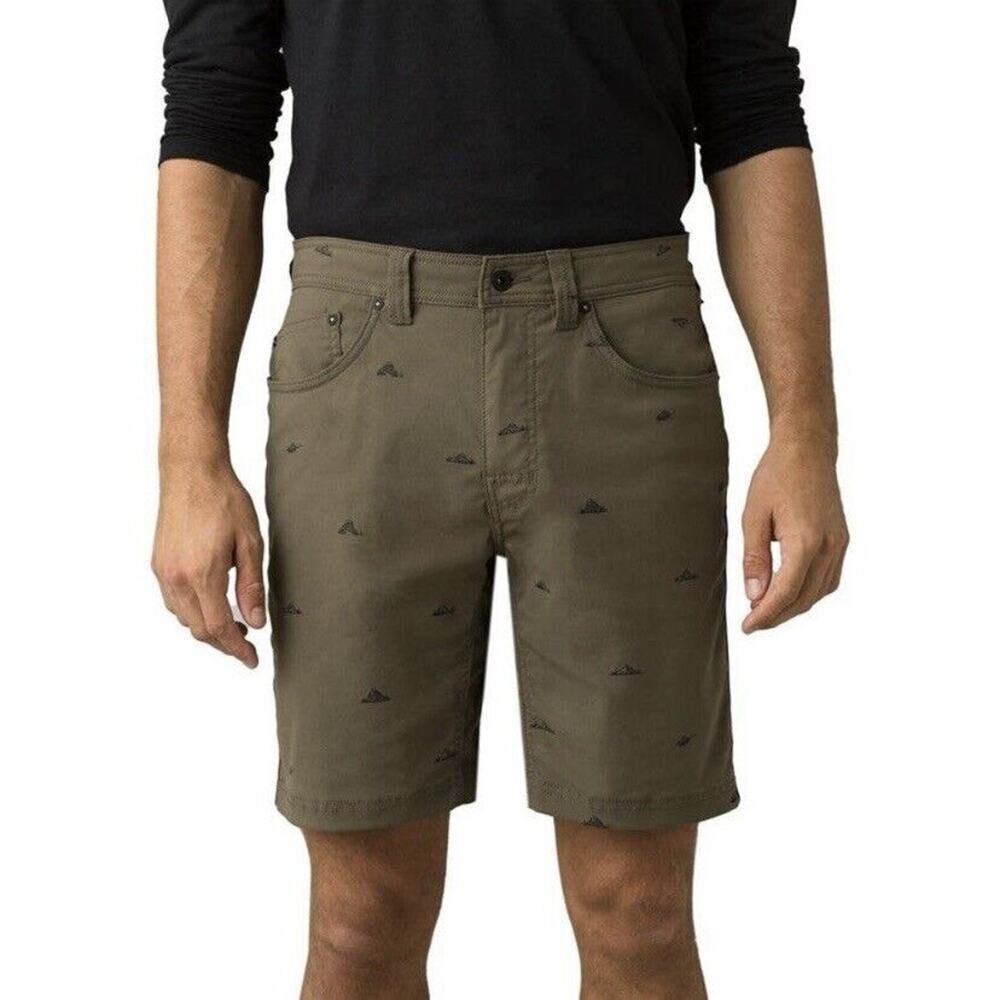 Prana Brion Hiking Shorts 11” Inseam UPF 50+ Slate Green Crux Rock Size 30